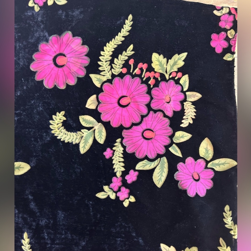 WOVEN HEART Velvet Burnout Black and pink floral Kimono Top Robe Boho - Picture 12 of 13